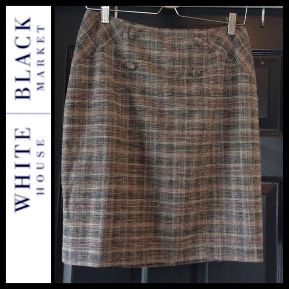 NWOT WHBM Plaid Petite Pencil Skirt - Picture 4 of 10